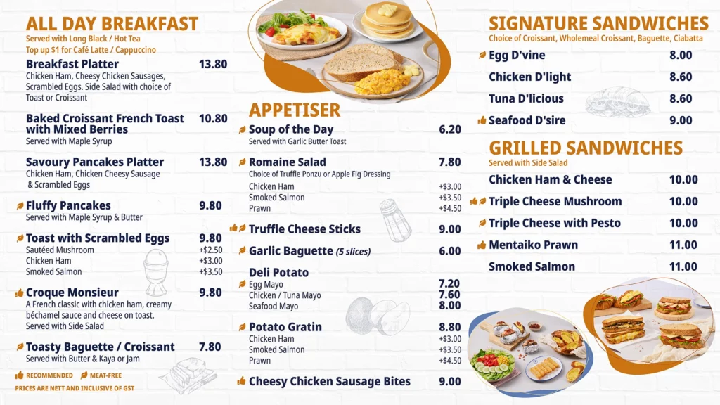 Delifrance Menu