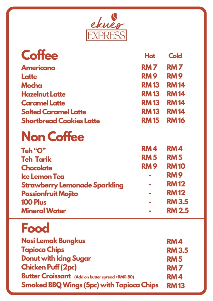 Ekues Cabin Cafe Menu Malaysia Prices & Review Updated 2025