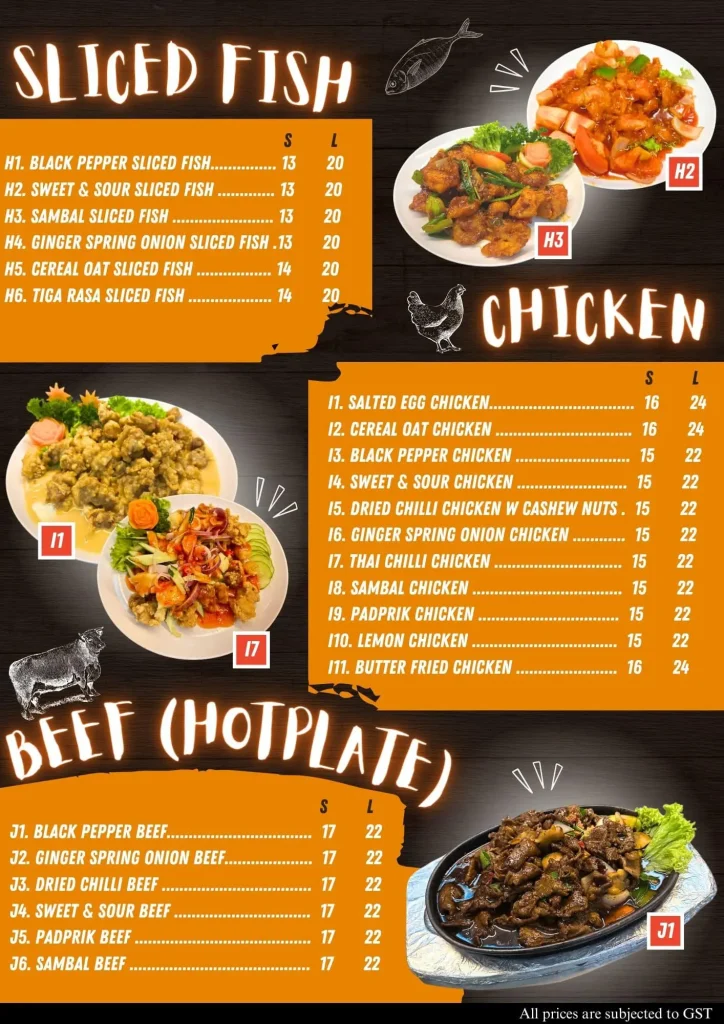 13 Miles Menu Options