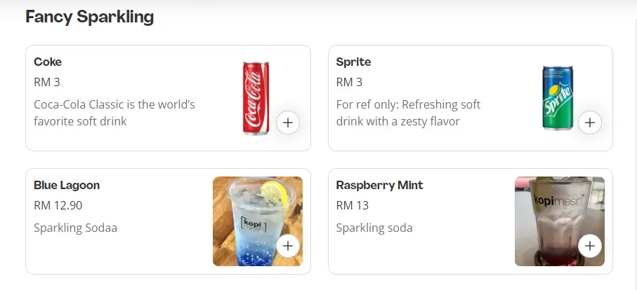 Drinks Menu