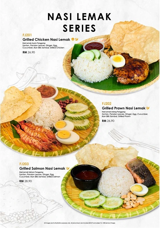 Nasi Lemak Menu