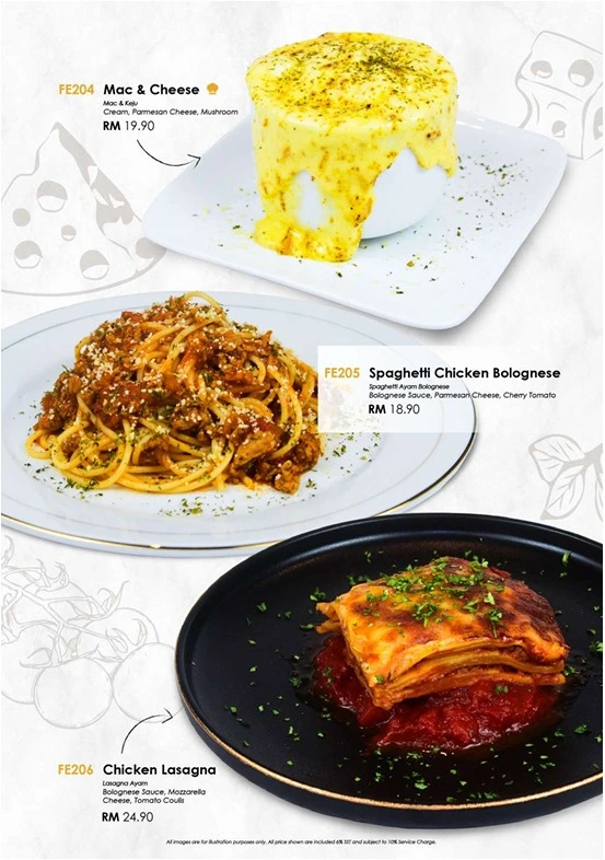 Pasta Menu