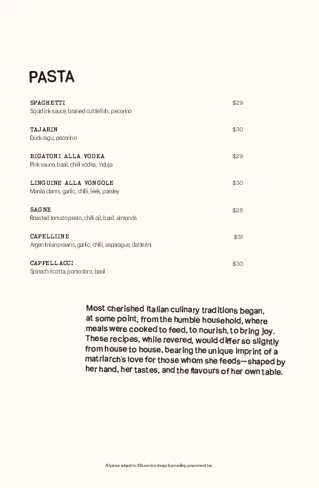 Casa Cicheti Menu Items