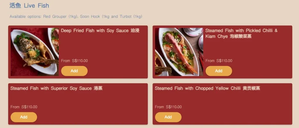 Lo Hey HK Seafood Menu Live Fish Prices